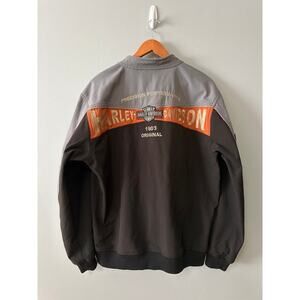 Men’s Size L Harley-Davidson Men's Nylon Bomber Jacket, Black embroidered